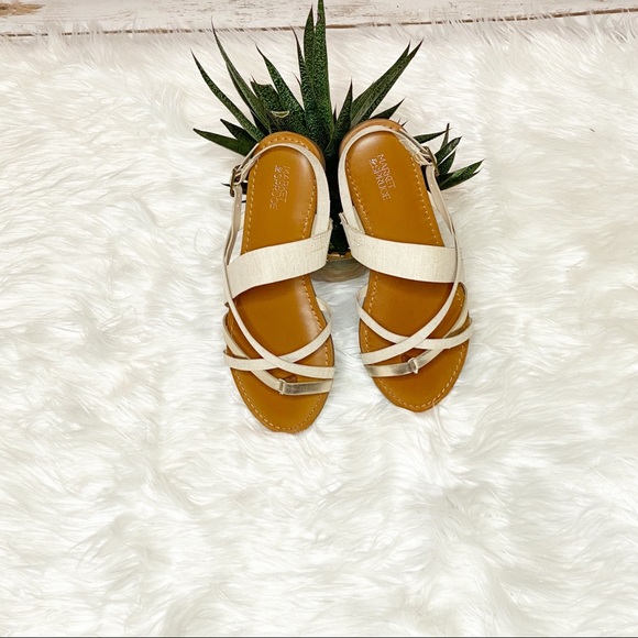 Market & Spruce Linen&Metallic Strappy Sandal - Picture 6 of 11